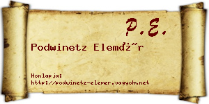 Podwinetz Elemér névjegykártya